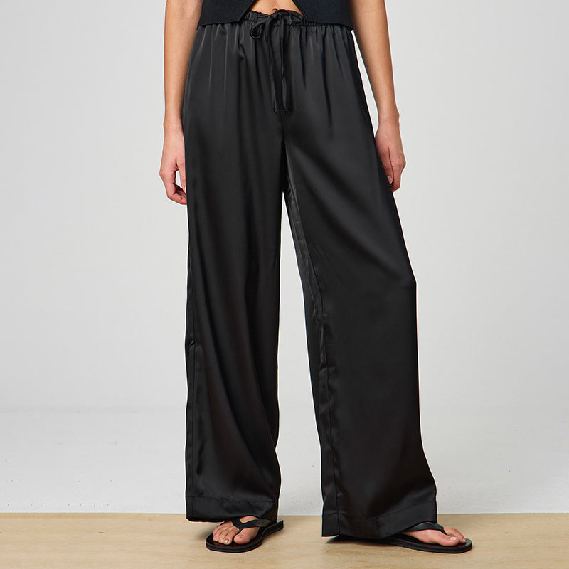 Women's Lace-up Wide-leg Trousers