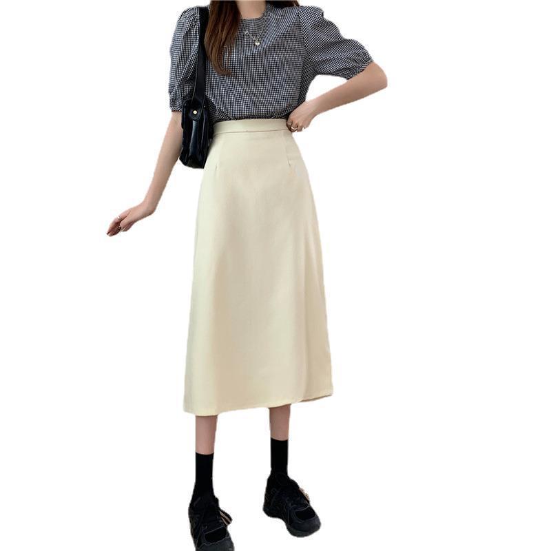 Hong Kong Style Fashion Skirt Summer New High Waist Look Taller