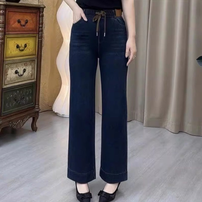 Løse Slimmende Vaskede Denimjeans Til Kvinder