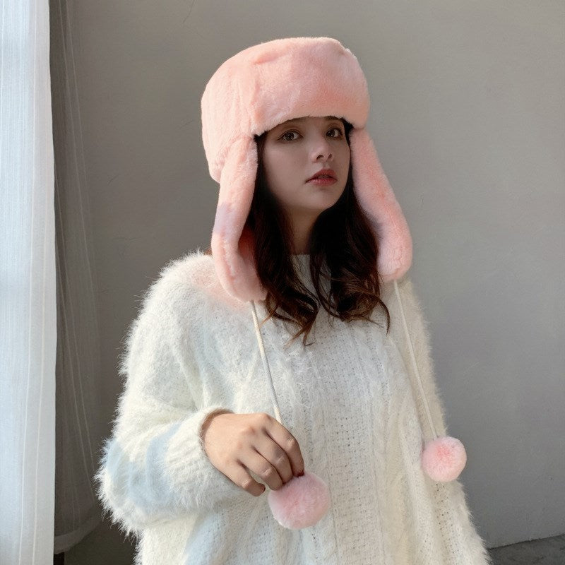 Warm And Thick Lei Feng Hat Women's Ear Protection  Travel Equipment