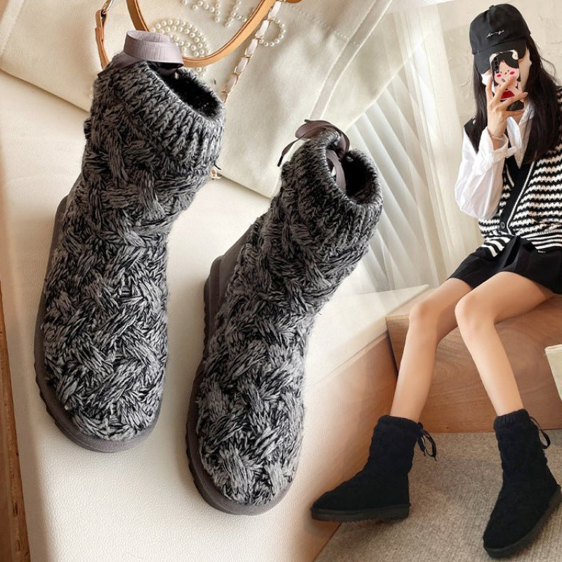 Wool And Velvet Padded Non Slip Cotton Shoes