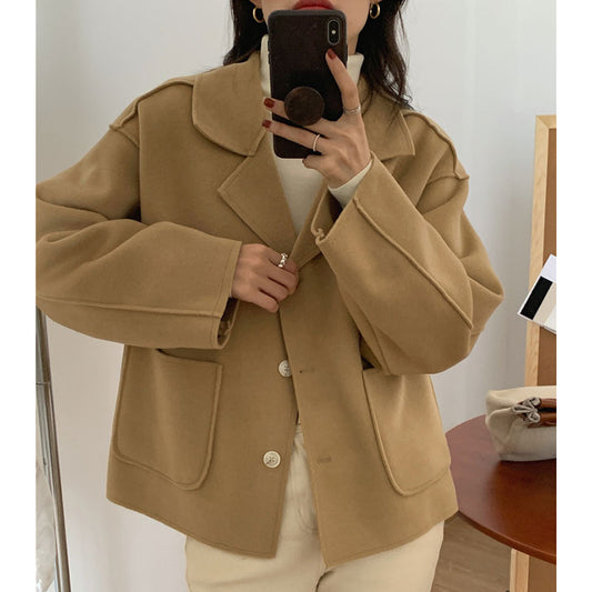 Temperament Suit Collar Single Breasted Loose Coat