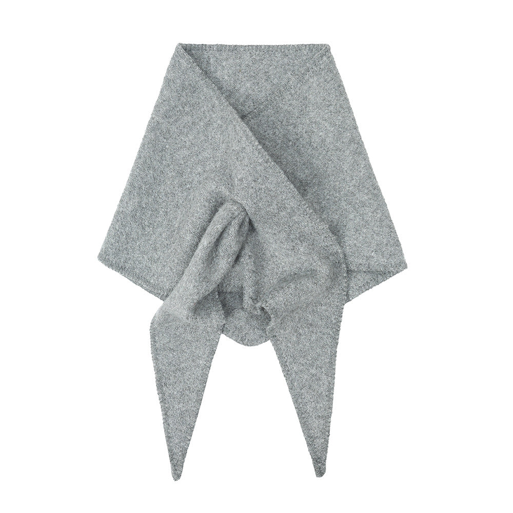 Autumn And Winter Clip Flower Wool Knitted Triangular Binder Shawl Scarf