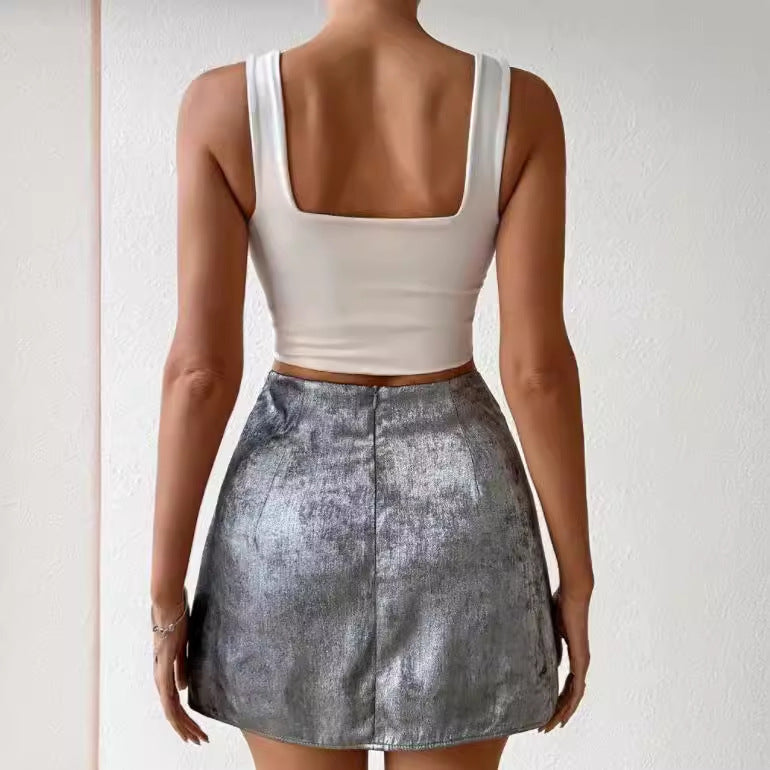 Personalized Hot Girl High Waist Twisted Mini Hip Skirt