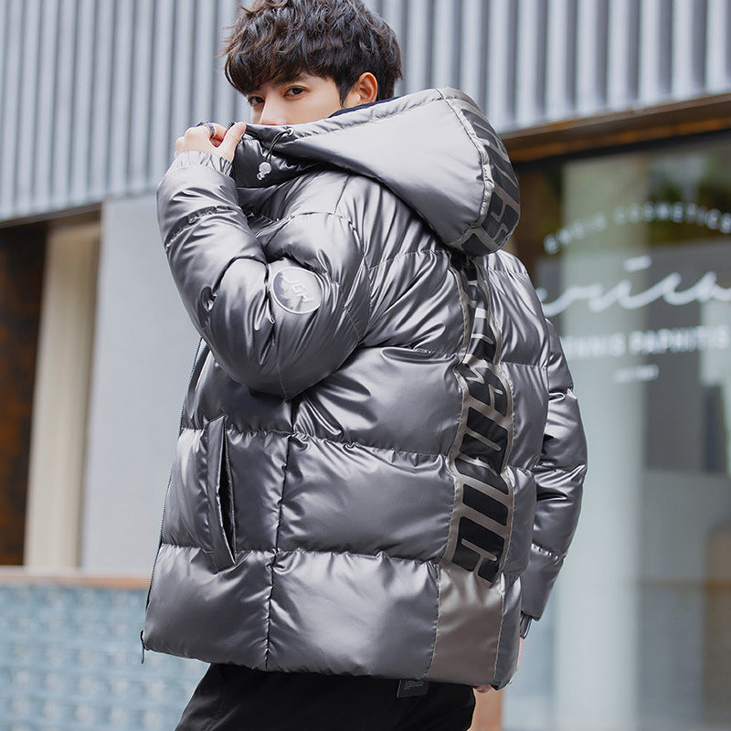 Winter New Cotton Padded Men's Casual Bright Cotton Padded Clothes