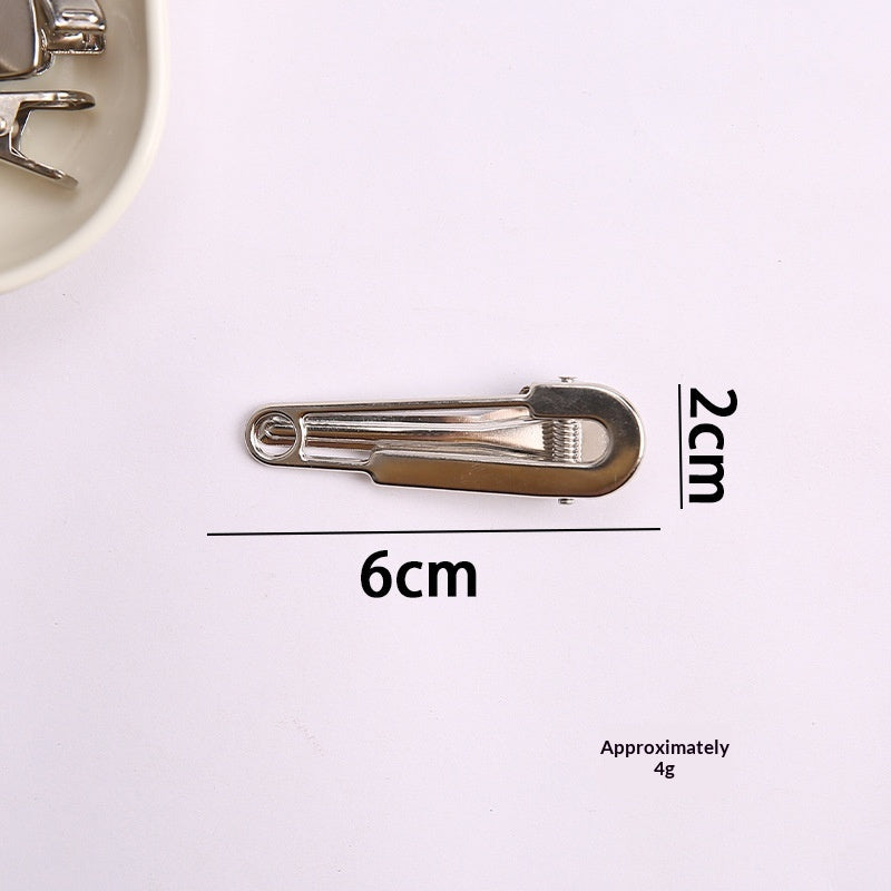Simple Metal Silver Hair Clip Side-style