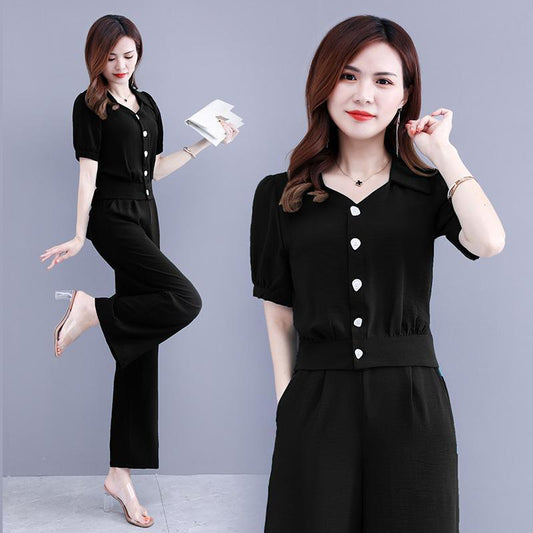 Goddess-style Tummy-covering Two-piece Pants Set