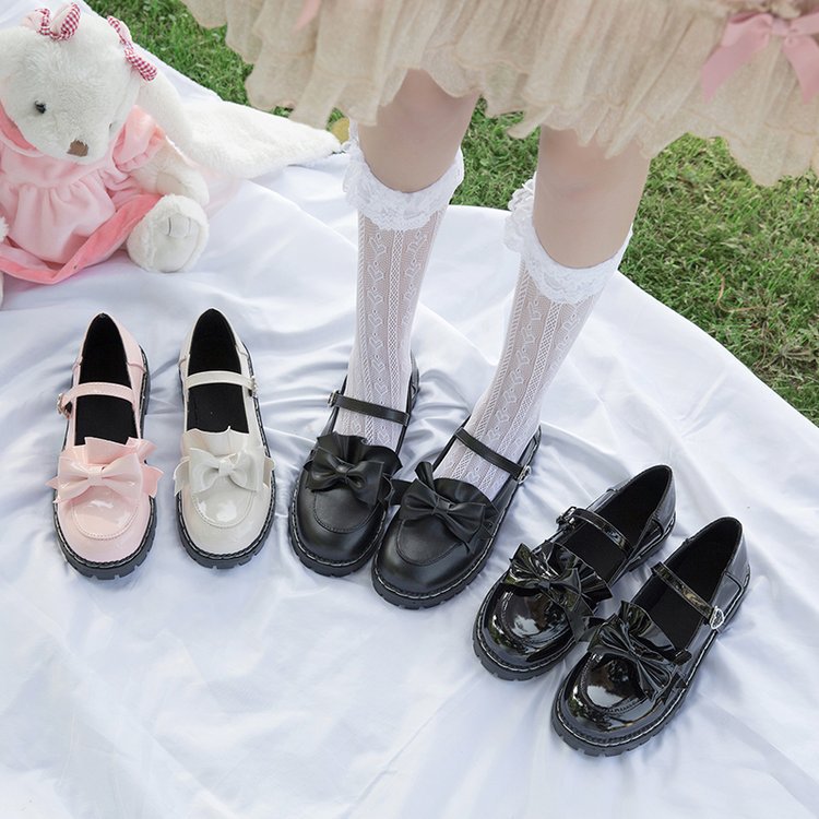 Japanese Women's Retro Thick Bottom Lolita Leather Shoes