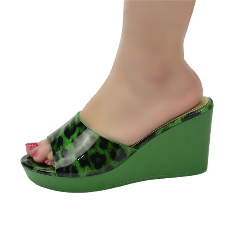 Women's Fashion Shiny Wedge Slip-On High Heels