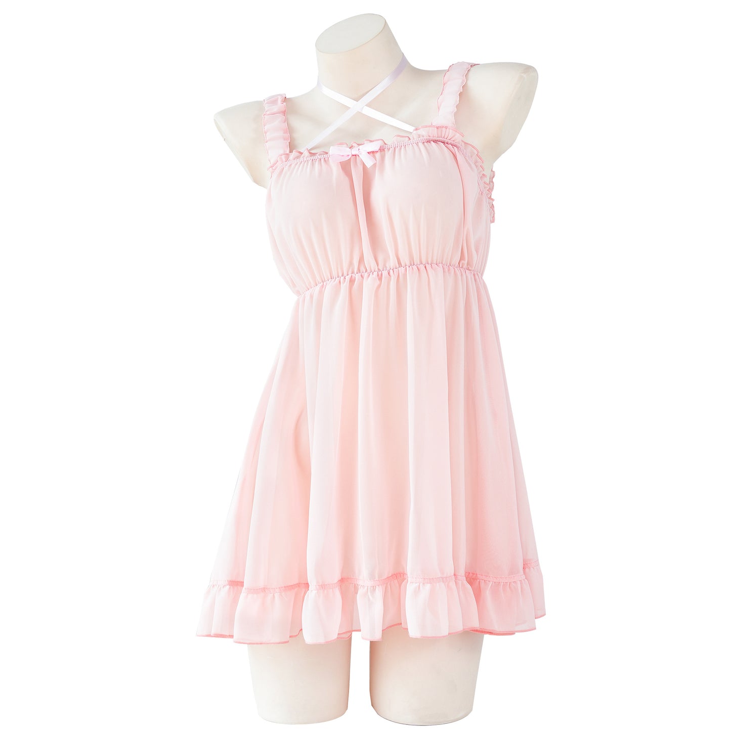 Seductive Semi-sheer Backless Chiffon Dress