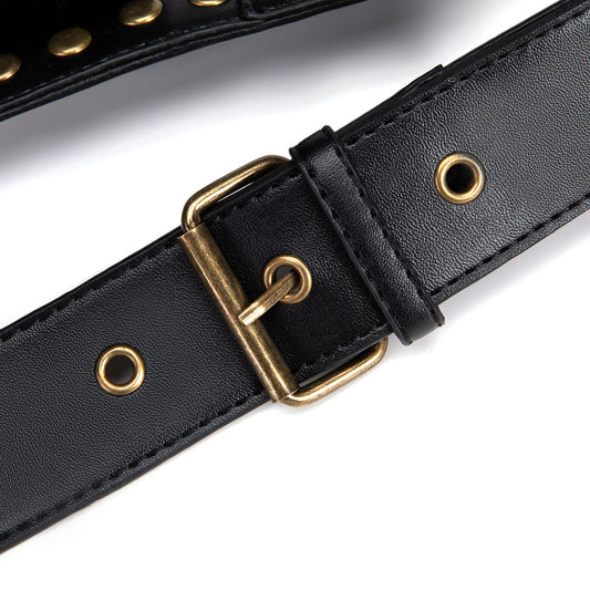 Girl Punk Studded Biker Chest Bag