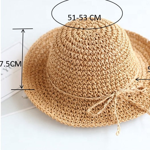 Parent-Child Seaside Holiday Hand-woven Grass Bucket Hat