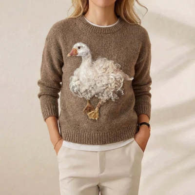 Langærmet sweatshirt til kvinder med et festligt græskar-lanterne-print