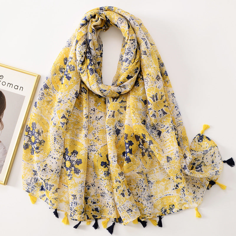 Rendering Ink Painting Butterfly Printed Sunscreen Shawl