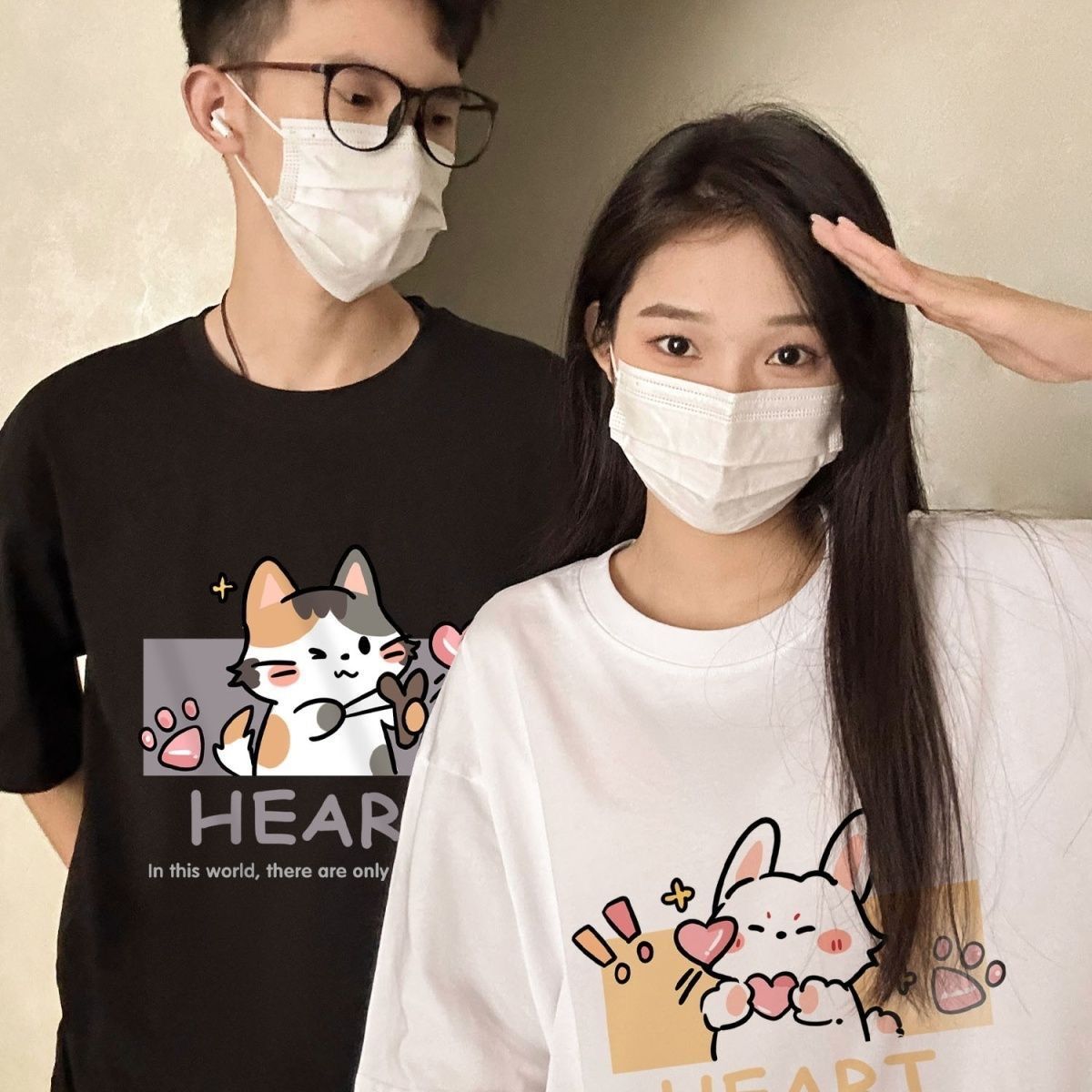 Niche Cartoon Design Short Sleeve Ins Pure Cotton Round Neck Summer Wear