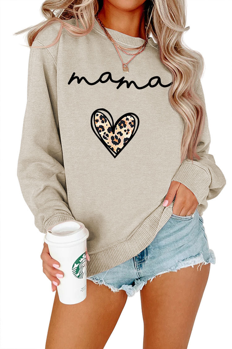 Leopard Print Heart Printing Plus Size Casual Simple Women's Long-sleeved Fleese