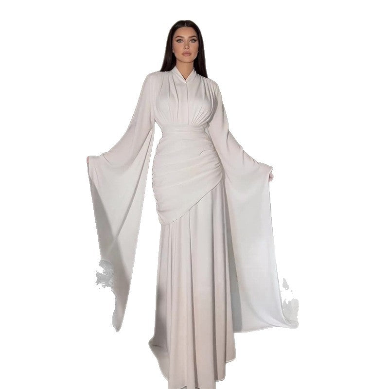 Womens Fashion Asymmetrical Long-Sleeve Bodycon Dress