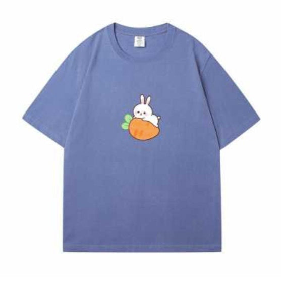 European And American Rabbit Printed Loose T-shirt