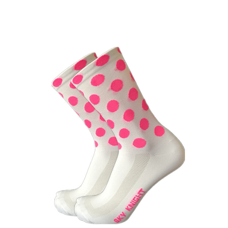 Outdoor Sports Pure Round Wave Point Cycling Socks