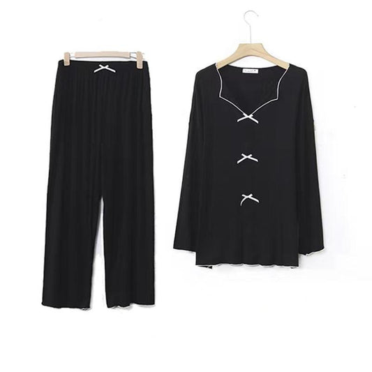 Long Sleeve V-neck Homewear Pajamas Two-piece Set