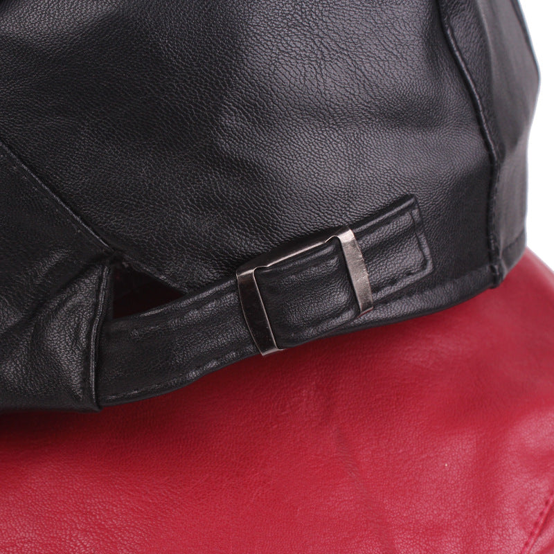 Men's Fashionable Leather Forward Hat