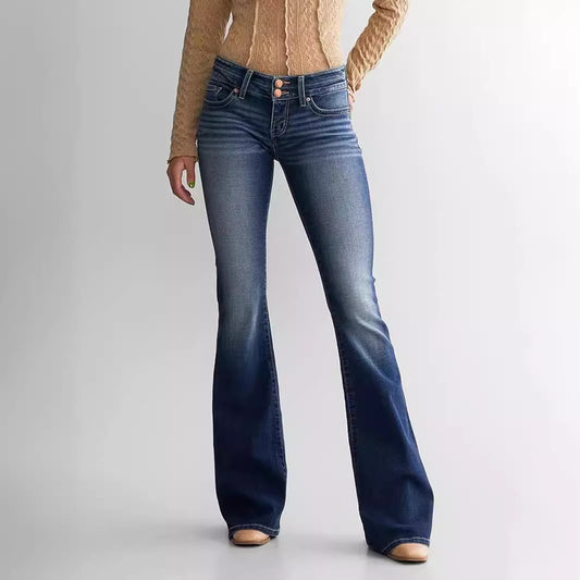 Dame højtaljede slim fit retro jeans med svaj