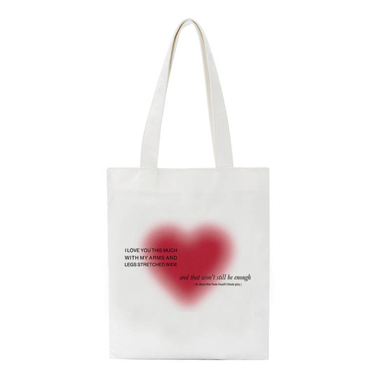 Printed Canvas One Shoulder Portable Shopping Bag
