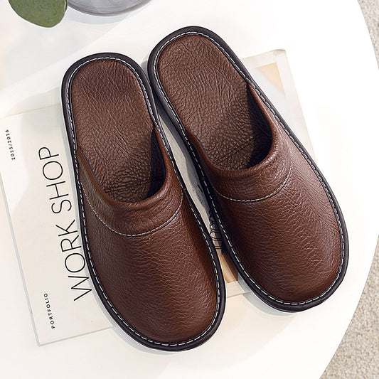 Flyover Shoes Men's Genuine Leather Home Slippers