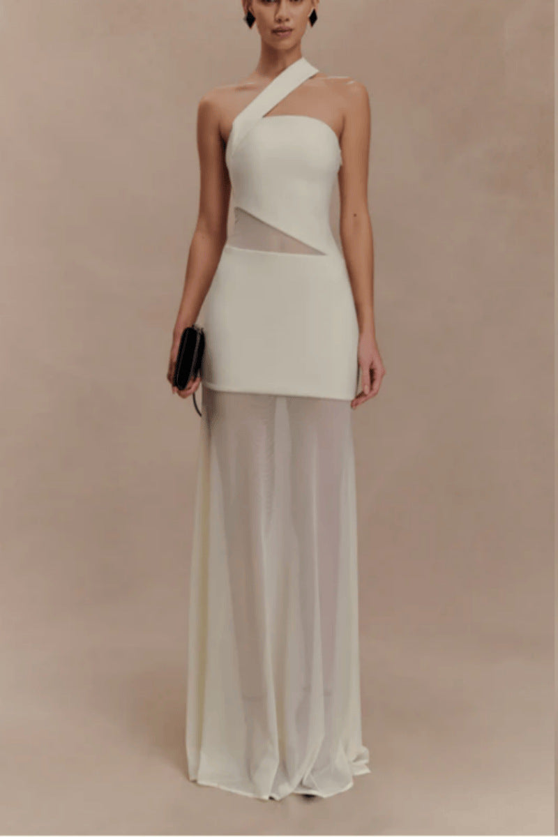 Chiffon Sleeveless Slim-fit Elegant Evening Gown