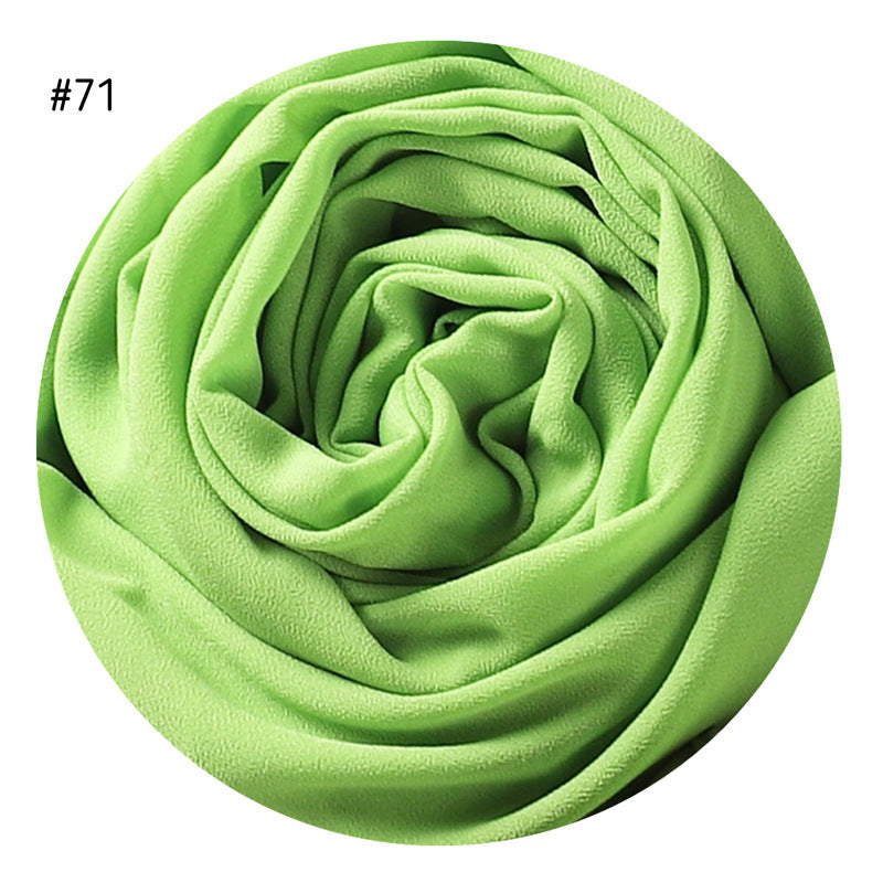 Women's Simple And Versatile Solid Color Pearl Chiffon Scarf