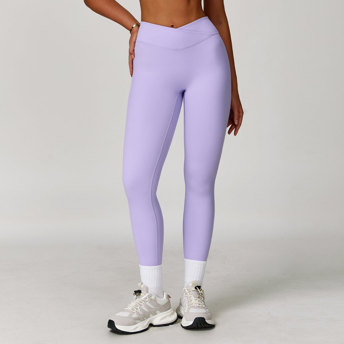 Nude Feel Yoga Pants Cross High Waist Tight Casual Workout Pants