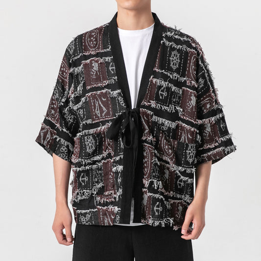 Chinese Style Men's Cardigan Knitted Retro Fashion Top