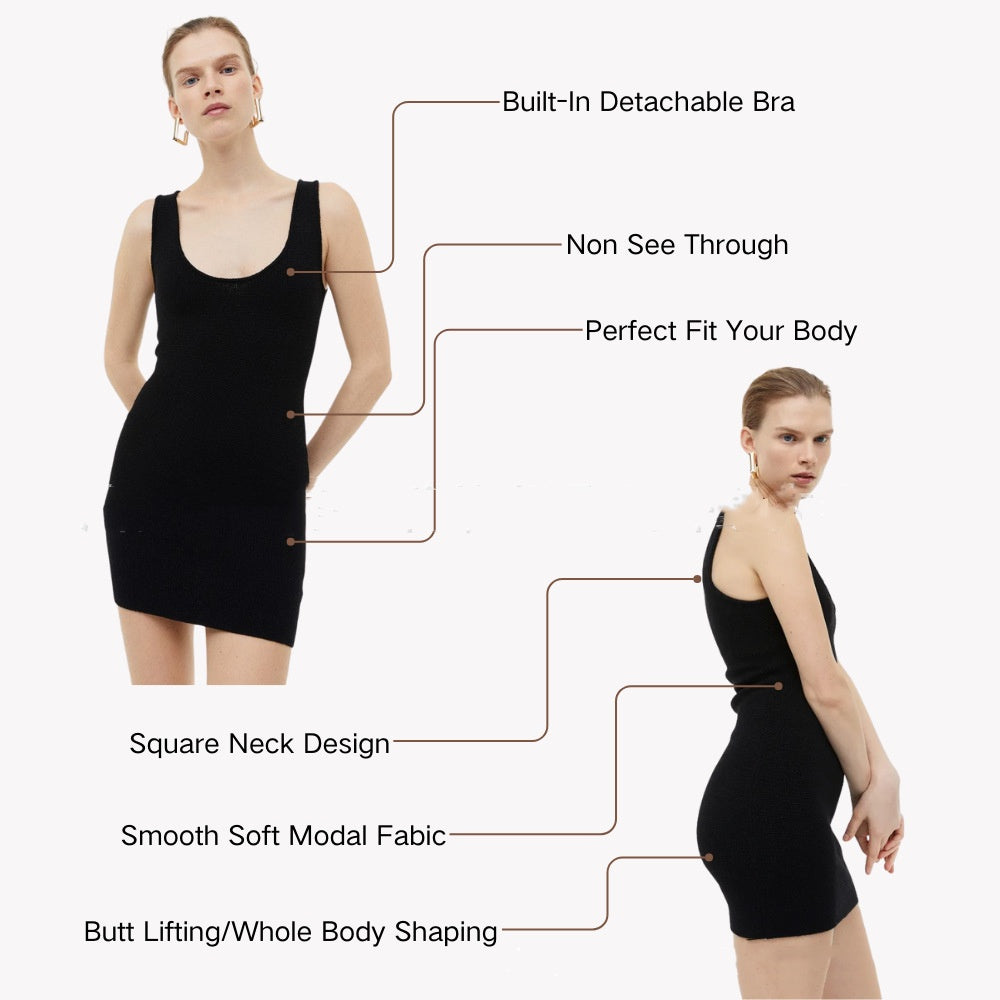 Women's Simple All-match One-piece Vest Body Shaping Dress