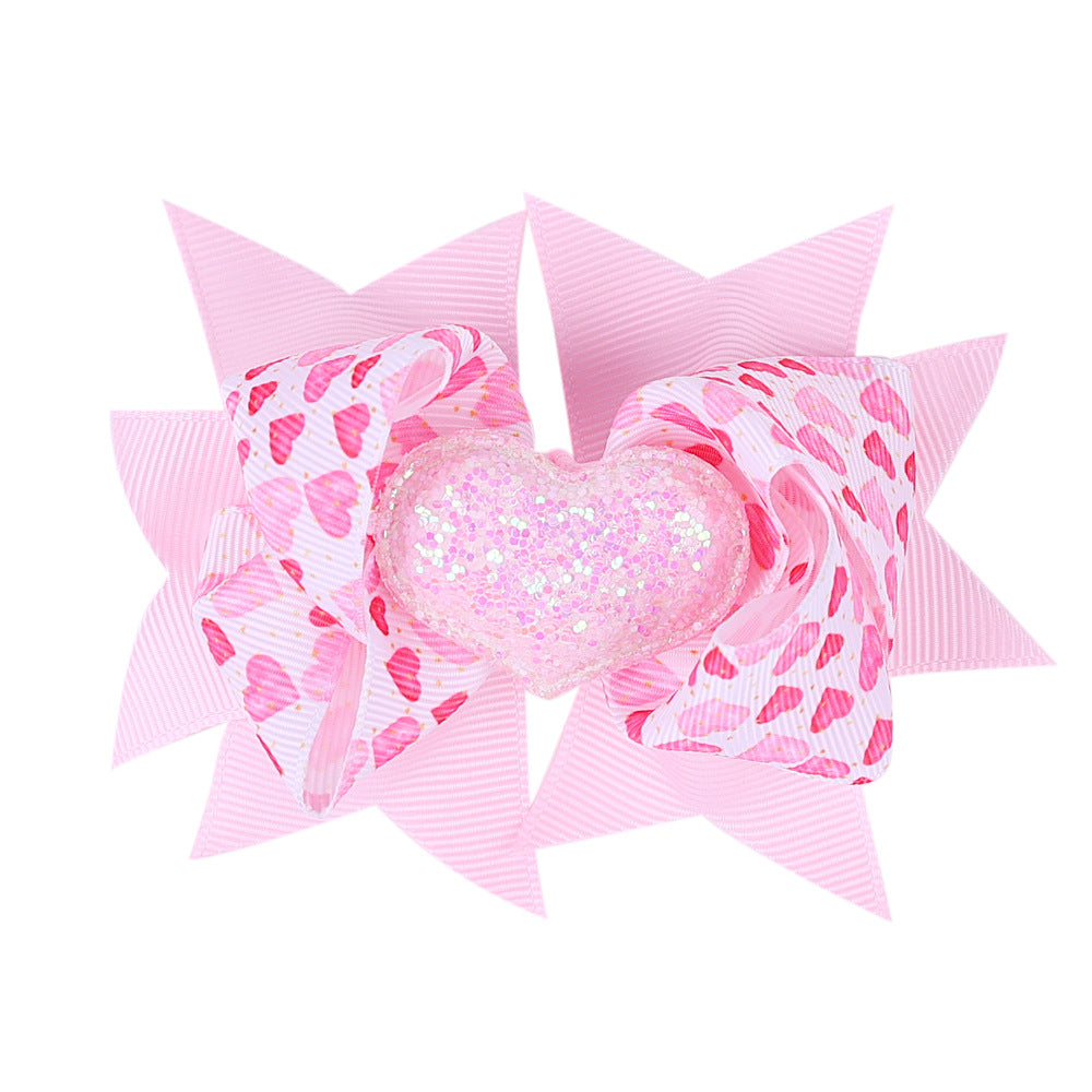 Children's Bow Hairpin Multi-layer Love Edge Clip