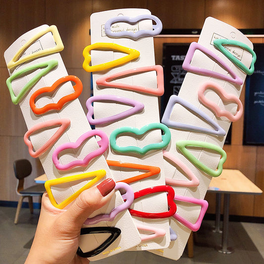 Girls Cute Colorful Heart-shaped Triangle Hair Clip
