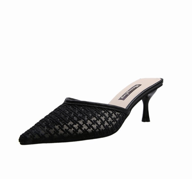 Women's Pointed Mid-heel Sandals And Slippers