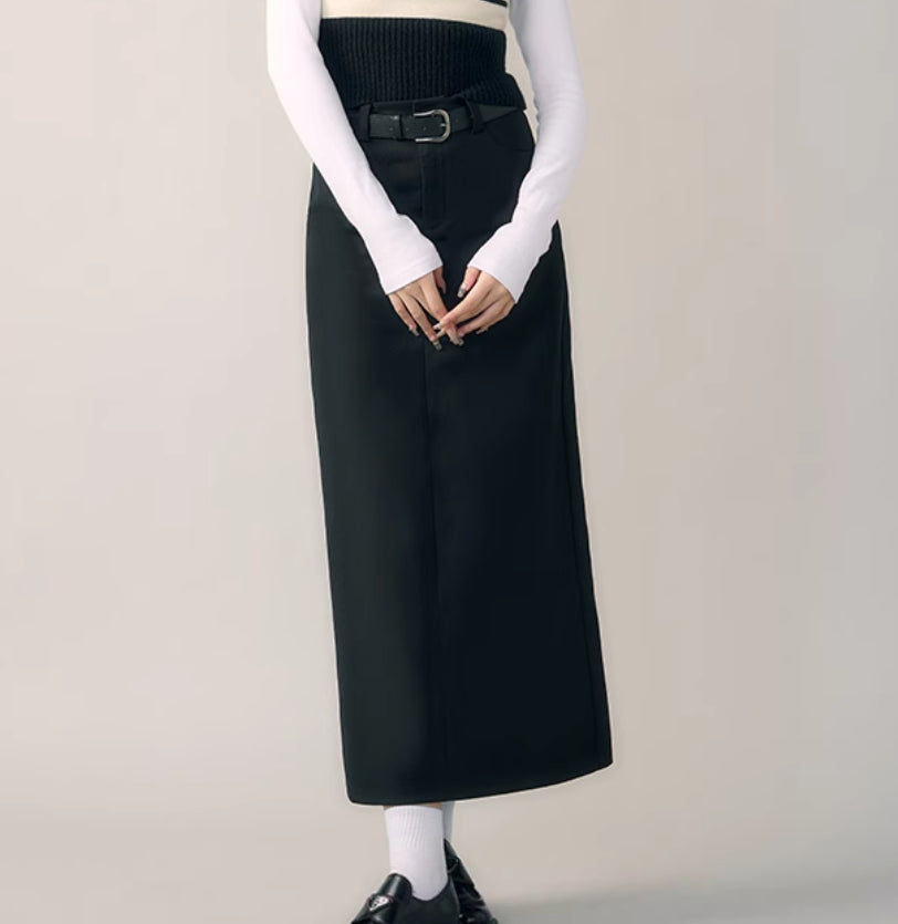 Women's Autumn And Winter Grey Loose A-line Skirt