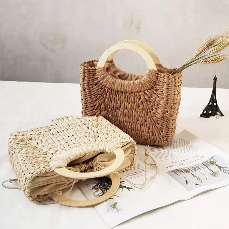 Pastoral Style Woven Retro Portable Straw Bag