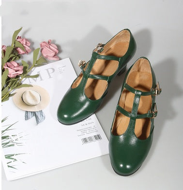 Women's Japanese  Cowhide Handmade Retro Shoes