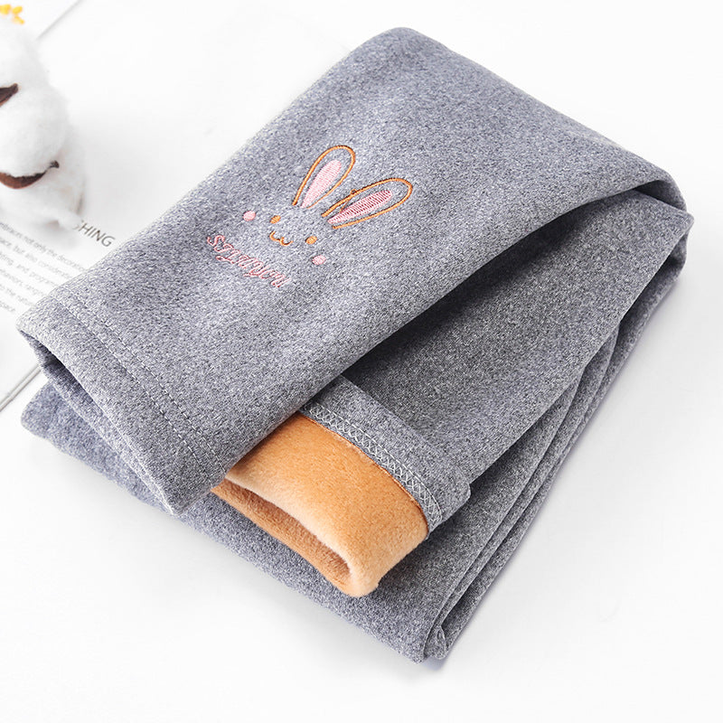 Big Girl's Leggings Spring And Autumn Thick Solid Color