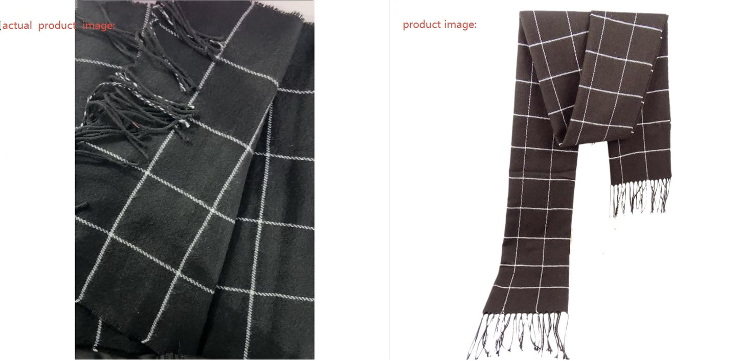 Men's Versatile Reversible Checkered Shawl Scarf