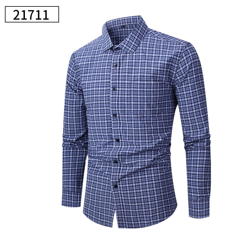 Men's Thin Flowy Plaid Shirts For Summer And Autumn