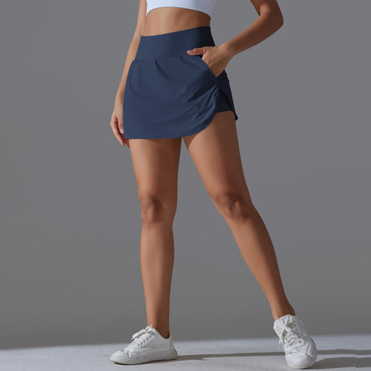 Women's Back Waist Pocket Sports Yoga Skirt