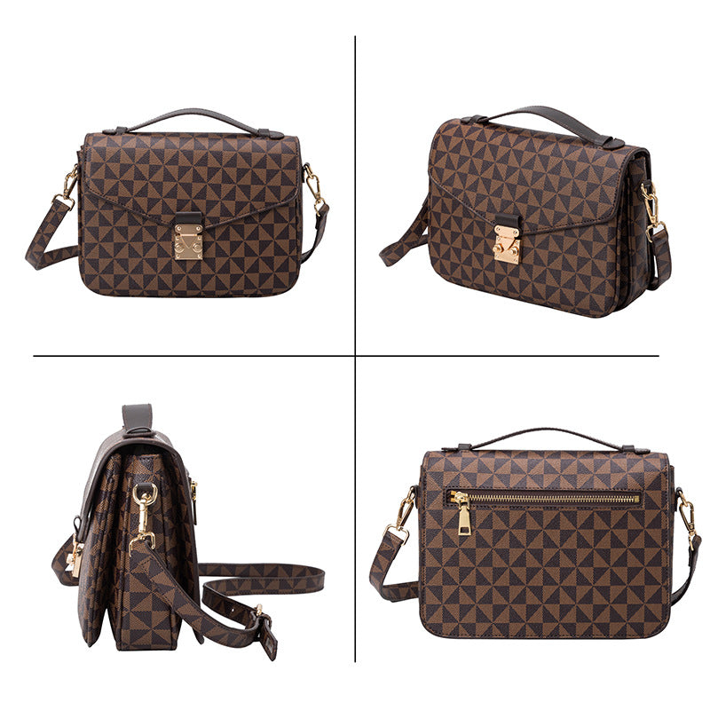 Ny retro messengertaske med firkantet lås