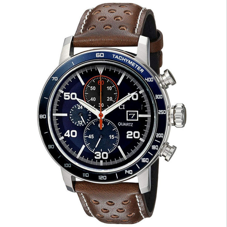 Fashion Business Men's Quartz Belt Watch