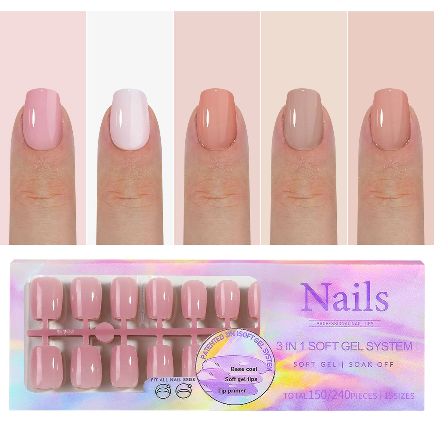 Nude Seamless Wear Armor Removable Nail Stickers