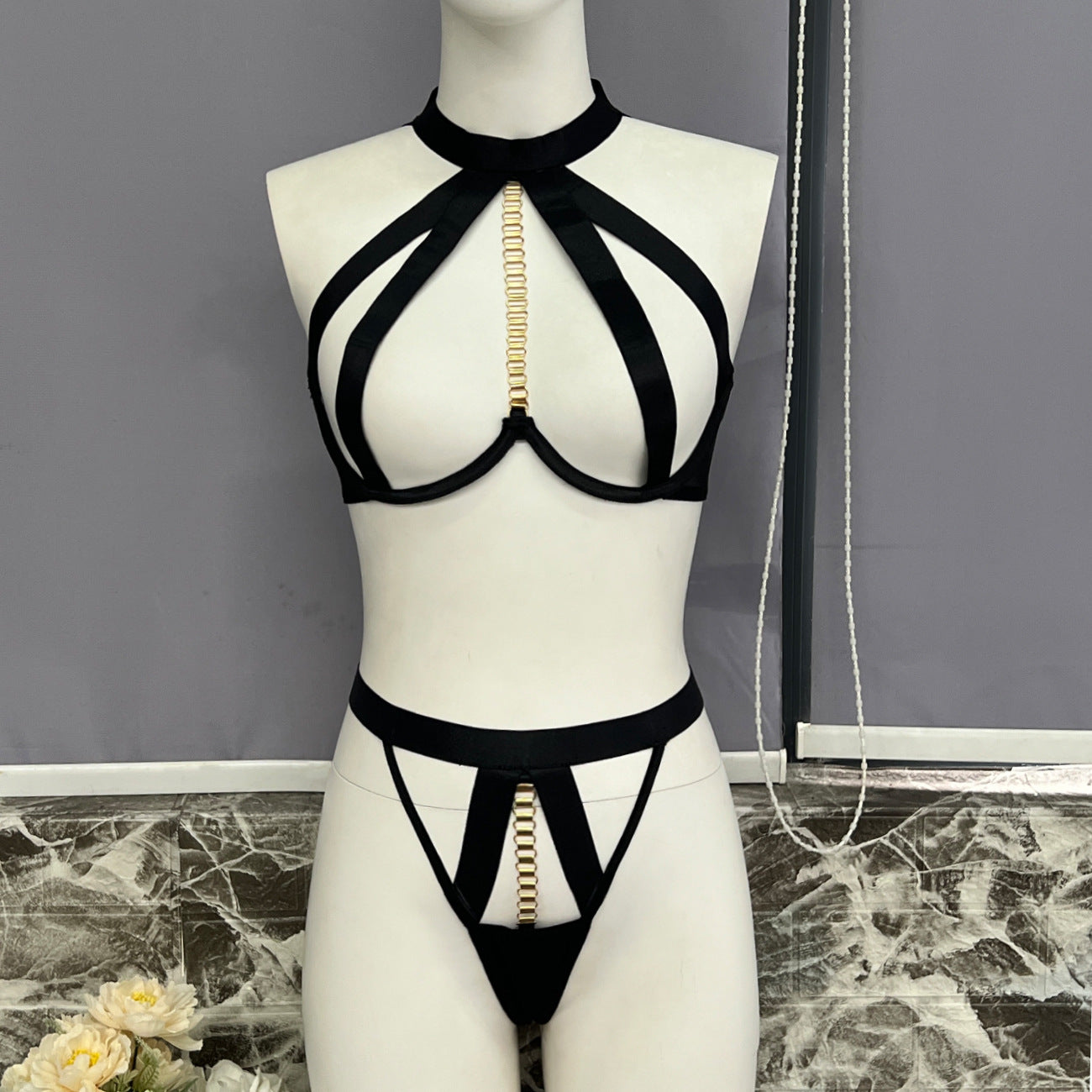 Lace-up Lingerie Set Bra And Panties Set