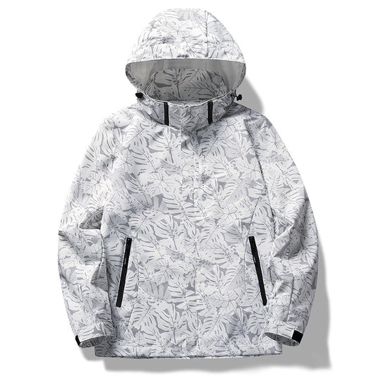 Casual Camouflage Shell Jacket Hooded Color Loose Men