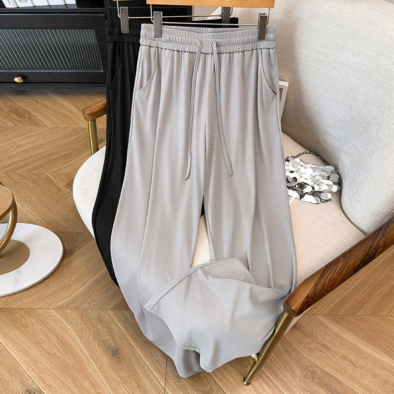 Women's Thin Summer High Waist Skinny Pants Loose Ice Silk Trousers