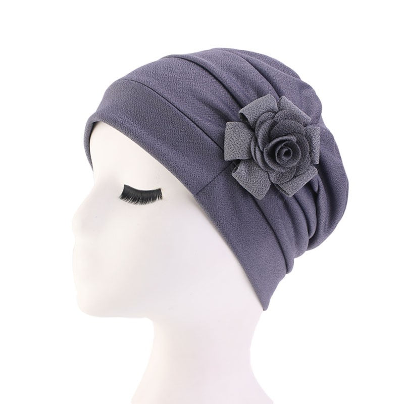 Ladies Flower Bandana Pullover Hat Chemo Hat